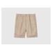 Benetton, Bermudas In Pure Linen