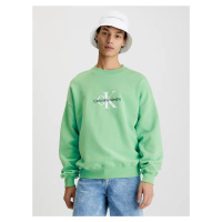 Calvin Klein pánská zelená mikina MONOLOGO OVERSIZED