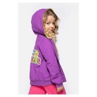 Dětská mikina Coccodrillo fialová barva, s kapucí, hladká