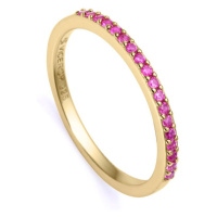Viceroy Elegantní pozlacený prsten s růžovými zirkony Trend 9118A012