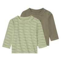 lupilu® Dětské triko s dlouhými rukávy BIO, 2 kusy (zelená / tmavě zelená)