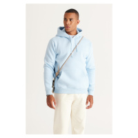 AC&Co / Altınyıldız Classics Men's Light Blue Standard Fit Regular Cut Fleece Inside 3 Thread Ho