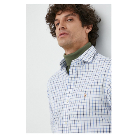 Košile Polo Ralph Lauren pánská, bílá barva, slim, s klasickým límcem