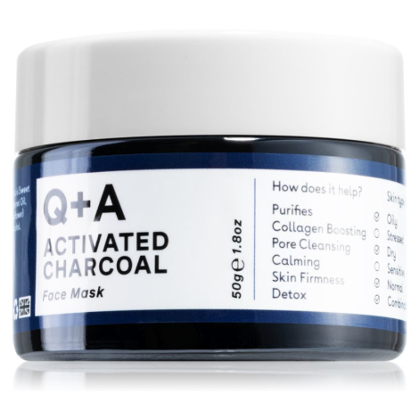 Q+A Activated Charcoal detoxikační pleťová maska s aktivním uhlím 50 g