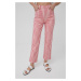 Džíny Wrangler dámské, růžová barva, high waist