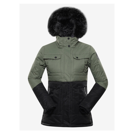Černo-zelená dámská zimní bunda ALPINE PRO EGYPA