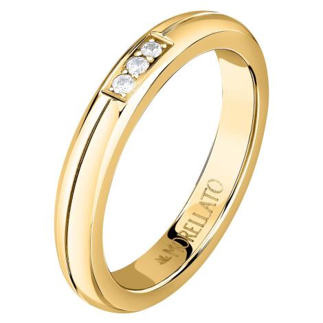Morellato Slušivý pozlacený prsten s krystaly Love Rings SNA47