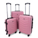 Rogal Růžová sada 3 elegantních skořepinových kufrů "Armor" - M (35l), L (65l), XL (100l)