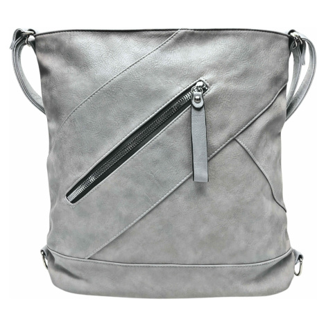 Velký světle šedý kabelko-batoh s kapsou Foxie Tapple