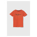 Dětské bavlněné tričko Pepe Jeans PJL BJ oranžová barva, s potiskem