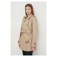 Kabát Lauren Ralph Lauren dámský, béžová barva, přechodný, dvouřadový, 297936851