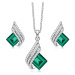 GRACE Silver Jewellery Stříbrná souprava šperků Swarovski Elements Marisa Smaragd SET2078-S0003(