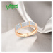 Masivní prsten z růžového zlata s diamantovými destičkami Listese