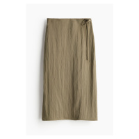 H & M - Keprová zavinovací sukně - zelená