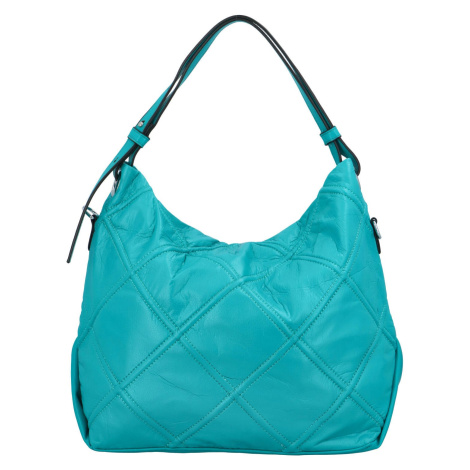 Trendy dámská koženková kabelka s prošíváním Melinda, paví modrá Maria C.
