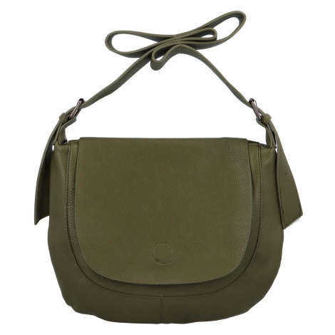 Módní půlkulatá dámská koženková crossbody taška Norité, tmavě zelená Paolo Bags