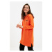 Trendyol Orange Hooded Collar Printed Knitted Sweatshirt