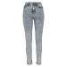 Ladies High Waist Skinny Jeans - mid skyblue washed