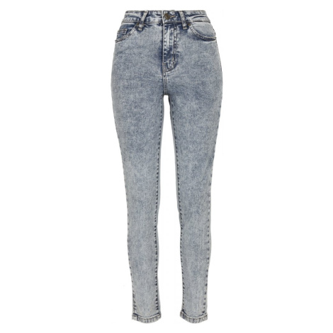 Ladies High Waist Skinny Jeans - mid skyblue washed Urban Classics
