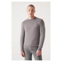 Avva Men's Gray Half Turtleneck Regular Fit Knitwear Sweater