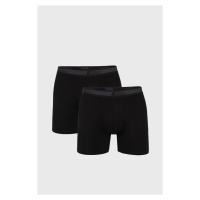 2 PACK černých boxerek s delší nohavičkou UOMO Cotonella