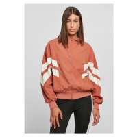 Dámská bunda  // Urban Classics / Ladies Crinkle Batwing Jacket terracotta/white