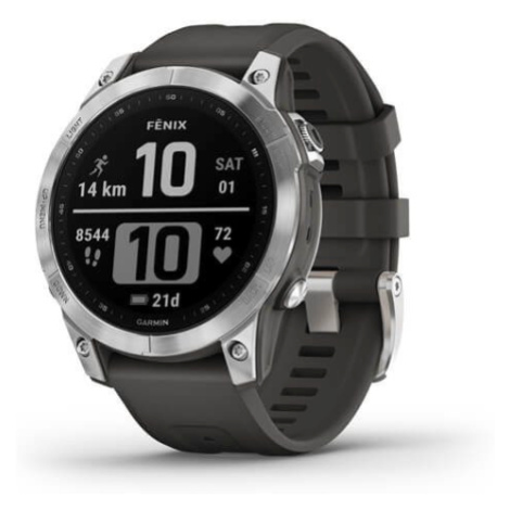 Garmin Fenix 7 Silver/ Graphite Silicone Band - 010-02540-01