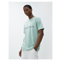 Koton Motto Printed T-Shirt Crew Neck Short Sleeved