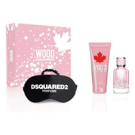 Dsquared² Wood For Her - EDT 50 ml + sprchový gel 100 ml + maska na spaní