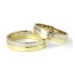 Zlaté snubní prsteny žluto-bílé 0034 + DÁREK ZDARMA