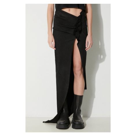Džínová sukně Rick Owens Denim Skirt Edfu Skirt Long černá barva, mini, pouzdrová, DS01D1348.SBB