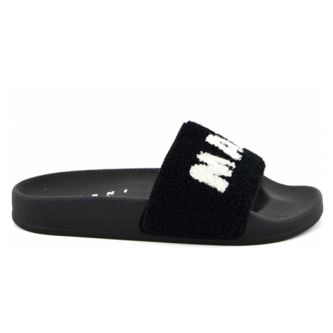 Pantofle marni terrycloth maxi logo sandals černá