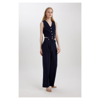 DEFACTO Wide Leg Pocket Detailed High Waist Long Leg Trousers