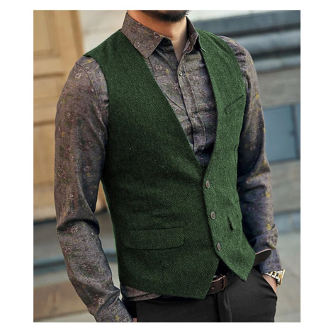 Pánská tweed vesta k obleku elegantní SOLO FASHION