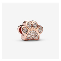 Prosperk Korálek stříbrný na náramek tlapka rose gold S1571