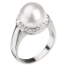 Evolution Group Stříbrný perlový prsten s krystaly Swarovski London Style 35021.1