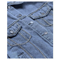 Světle modrá dámská džínová denim bunda se zirkony (T2861)