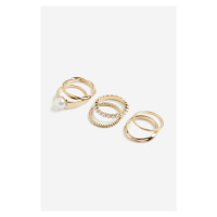 H & M - Prsten 6 kusů - zlatá