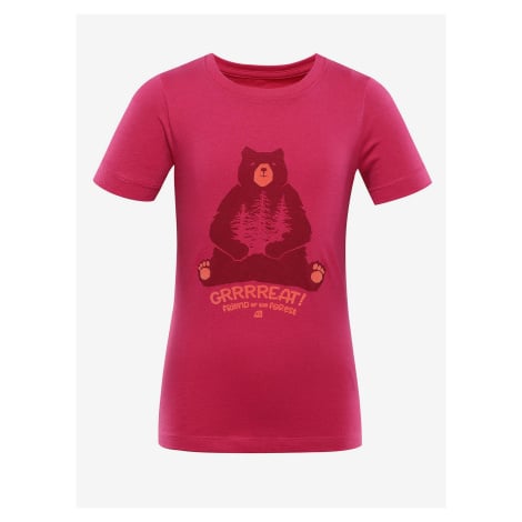 Tmavě růžové dětské tričko z organické bavlny ALPINE PRO TERMESO
