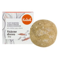 Přírodní tuhý šampón s kondicionérem Vzácné dřevo XL 50 g Kvitok