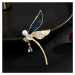 Éternelle Luxusní brož s perlou a zirkony Magdalena Gold - vážka B7236-LXT0553B Zlatá