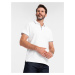 Ombre Men's pique knit polo shirt without buttons - white