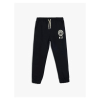 Koton Jogger Sweatpants Print Detail Tied Waist Pocket Raising