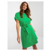 Zelené šaty RUE PARIS s krátkým rukávem