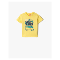 Koton Surf-themed Printed Short Sleeved T-Shirt, Crew Neck