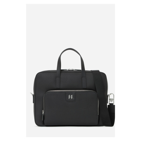 Taška na notebook karl lagerfeld k/monogram leather briefcase black