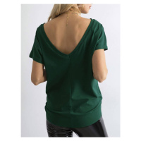 Tmavě zelené dámské tričko Tshirt basic s výstřihem vzadu Feel Good model 19552583 - Factory Pri