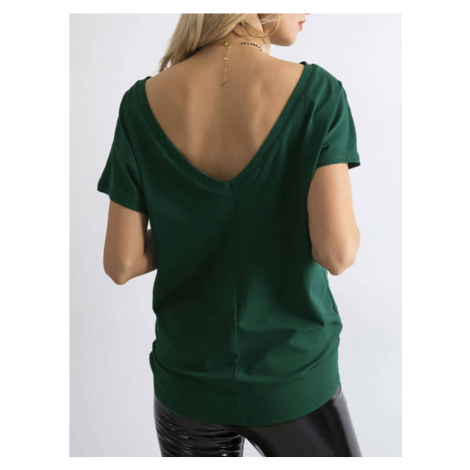 Tmavě zelené dámské tričko Tshirt basic s výstřihem vzadu Feel Good model 19552583 - Factory Pri Factory Price