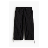 H & M - Kalhoty cargo capri - černá