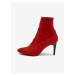 Červené dámské kotníkové boty v semišové úpravě CAMAIEU